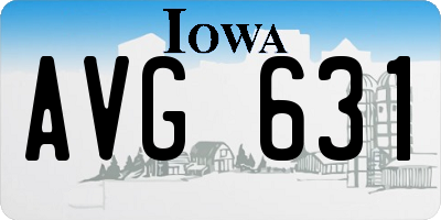 IA license plate AVG631