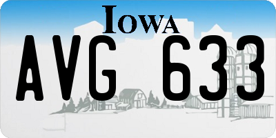 IA license plate AVG633
