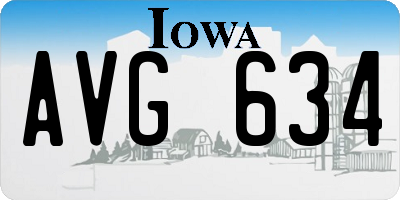 IA license plate AVG634