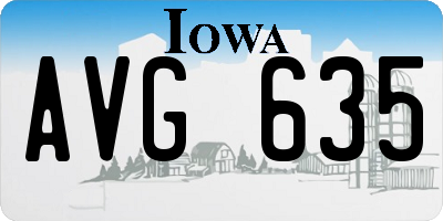 IA license plate AVG635