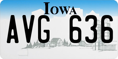 IA license plate AVG636