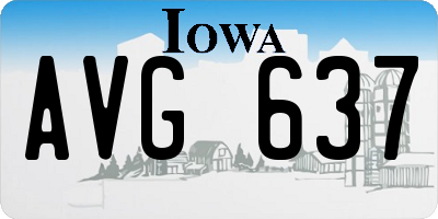 IA license plate AVG637