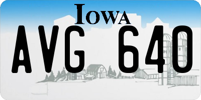 IA license plate AVG640