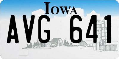 IA license plate AVG641