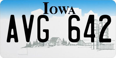 IA license plate AVG642