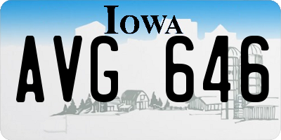 IA license plate AVG646