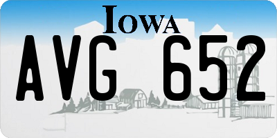 IA license plate AVG652