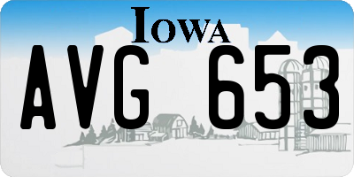 IA license plate AVG653