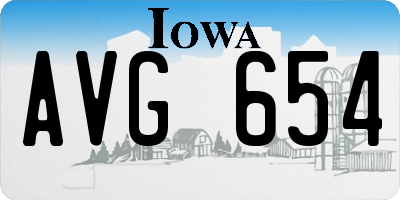 IA license plate AVG654
