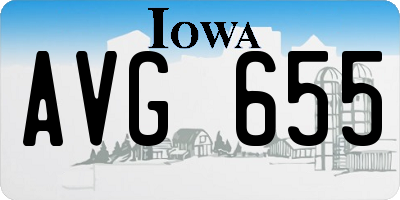 IA license plate AVG655
