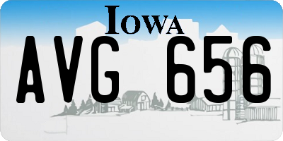 IA license plate AVG656
