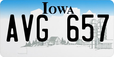 IA license plate AVG657