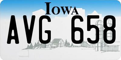 IA license plate AVG658