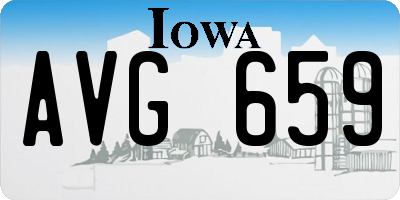 IA license plate AVG659