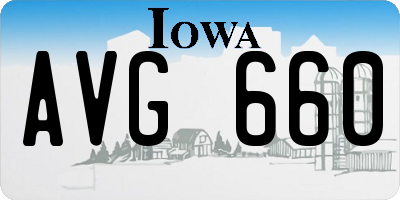 IA license plate AVG660
