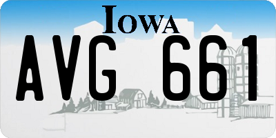 IA license plate AVG661