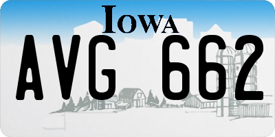 IA license plate AVG662