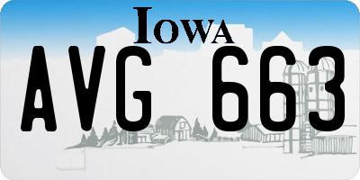 IA license plate AVG663