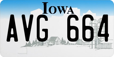 IA license plate AVG664