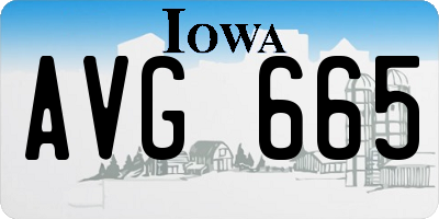 IA license plate AVG665