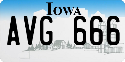 IA license plate AVG666