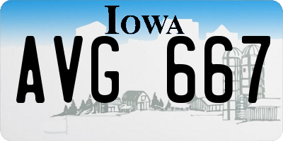 IA license plate AVG667
