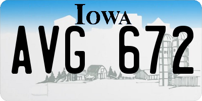 IA license plate AVG672