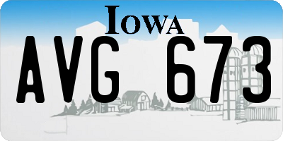 IA license plate AVG673