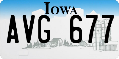 IA license plate AVG677