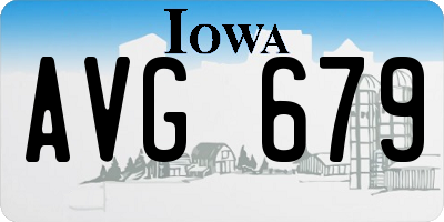 IA license plate AVG679