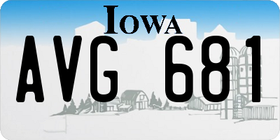 IA license plate AVG681