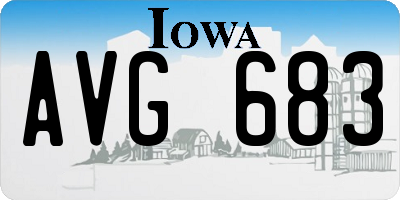 IA license plate AVG683