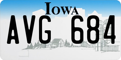 IA license plate AVG684