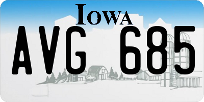 IA license plate AVG685