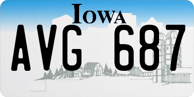IA license plate AVG687