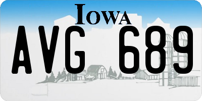 IA license plate AVG689