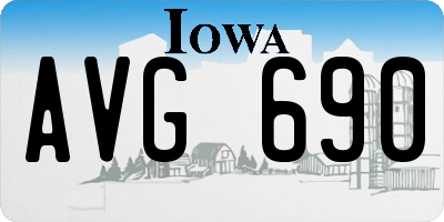 IA license plate AVG690