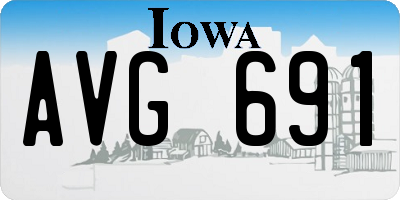 IA license plate AVG691