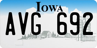 IA license plate AVG692