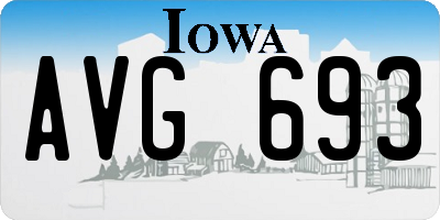 IA license plate AVG693