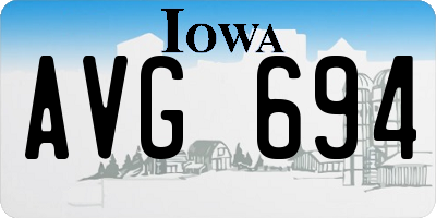 IA license plate AVG694