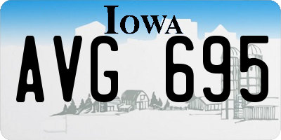 IA license plate AVG695