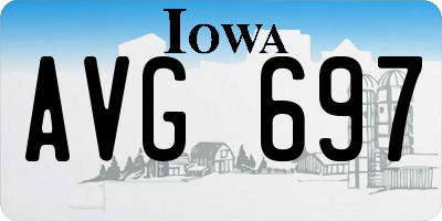 IA license plate AVG697