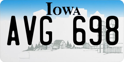 IA license plate AVG698