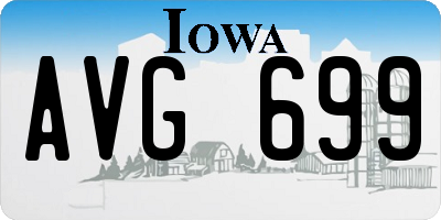 IA license plate AVG699