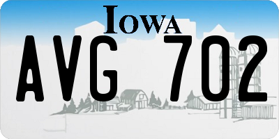 IA license plate AVG702