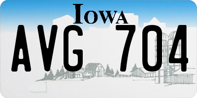 IA license plate AVG704
