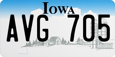 IA license plate AVG705