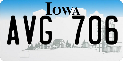 IA license plate AVG706