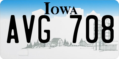 IA license plate AVG708